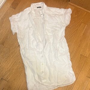 J.Crew Crisp White Linen Blouse